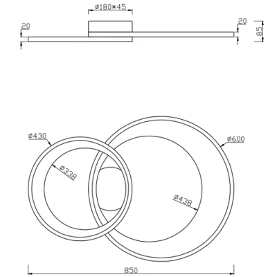 Griestu lampa GRANADA, 36W, 3000K, 4300Lm