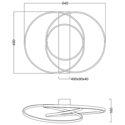 Griestu lampa DARVIN, 34W, 2300-3000-4000K, 4500Lm