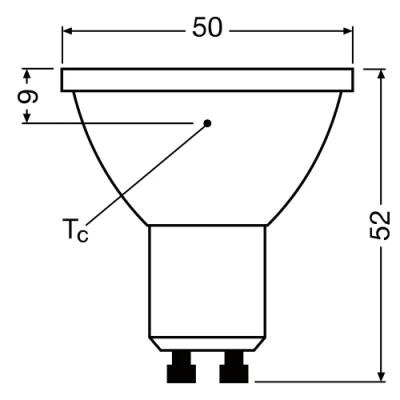 LED лампа GU10, 7W, 3000K, 650lm, 120°