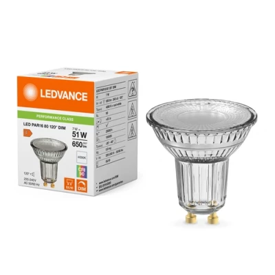 LED лампа GU10, 7W, 4000K, 650lm, 120°