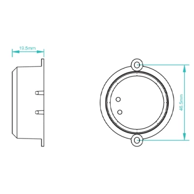LED strip control system receiver, AC100-240V, Max.100W, IP20, 19.5x46.5mm