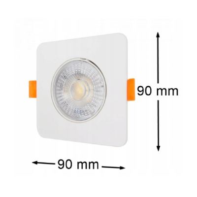 LED iebūvējams gaismeklis 3W , 5W , 7W, 3000K, 4000K, 6500K, 430 lm, 60°, balts, kvadrāta forma