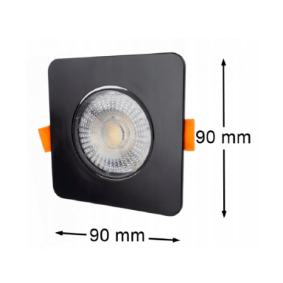 LED встраиваемый светильник 3W , 5W , 7W, 3000K, 4000K, 6500K, 430 lm, 60°, черный, квадратная форма