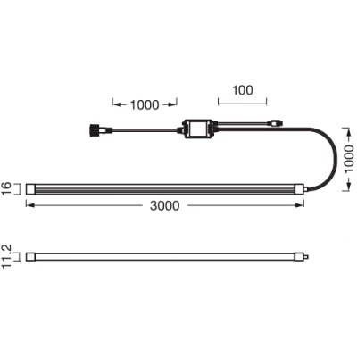 Viedā neona LED lente ar pulti 3m, 5W/m, RGB, IP44