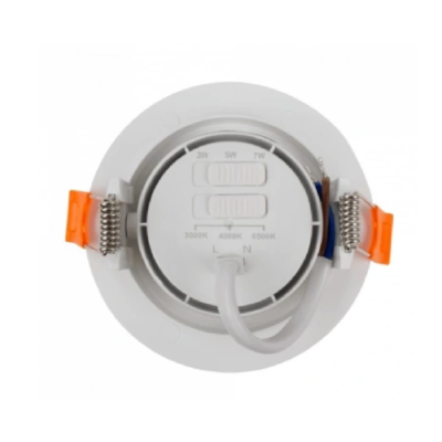 LED встраиваемый светильник 3W , 5W , 7W, 3000K, 4000K, 6500K, 430 lm, 60°, белый, круглая форма