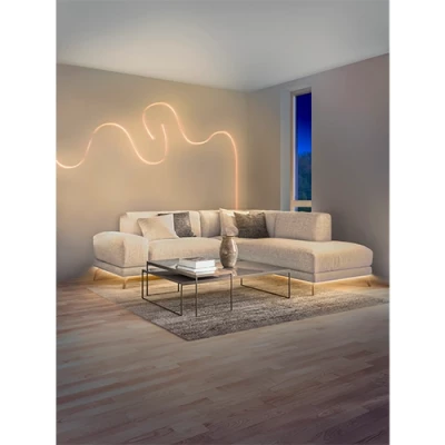 Умная неоновая LED лента с пультом 3m, 4.6W/m, RGBTW, IP44