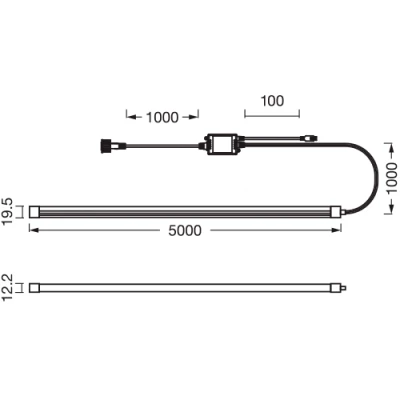 Умная неоновая LED лента с пультом 5m, 4.2W/m, RGBTW, IP44