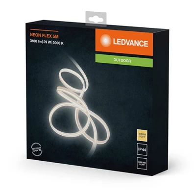 Neona LED lente 5m, 5.8W/m, 3000K, IP44