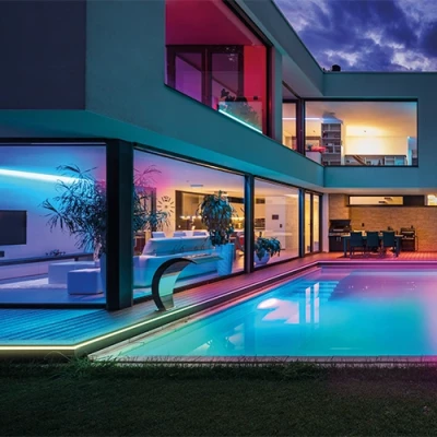 Neona LED lente ar pulti 5m, 4.6W/m, RGB, IP44