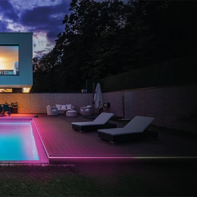 Neona LED lente ar pulti 5m, 4.6W/m, RGB, IP44