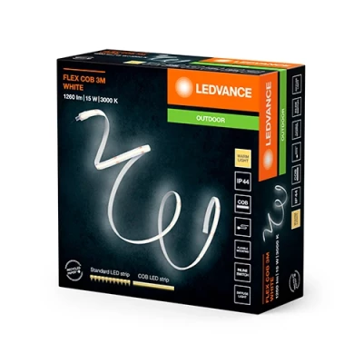 LED COB lente 3m, 5W/m, 3000K, IP44