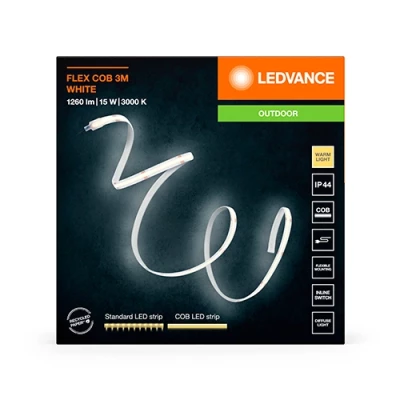 LED COB lente 3m, 5W/m, 3000K, IP44