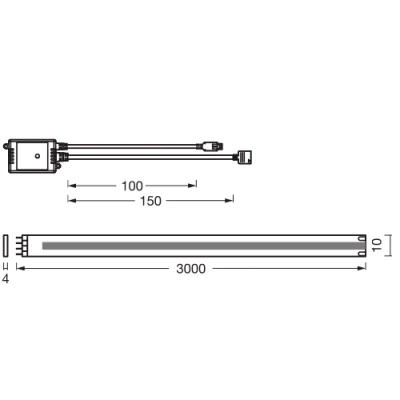 Viedā LED COB lente ar pulti 3m, 7.3W/m, RGB, IP20