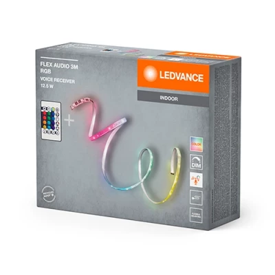 LED COB lente ar pulti un audio uztvērēju 3m, 4.2W/m, RGB+WW, IP20