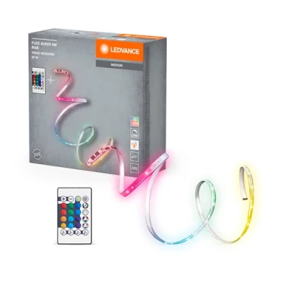 LED COB lente ar pulti un audio uztvērēju 5m, 4W/m, RGB+WW, IP20