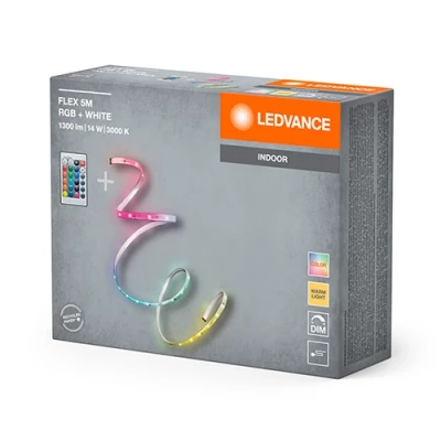 LED COB lente ar pulti 5m, 2,8W/m, RGB+WW, IP20