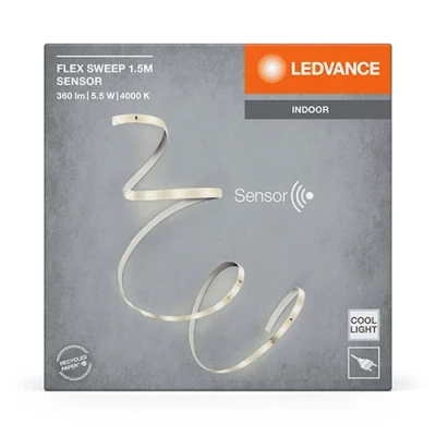 LED lente ar sensoru 1.5m, 3.6W/m, 4000K, IP20