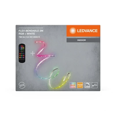 LED strip with remote 3m, 2.2W/m, RGB+WW, IP20