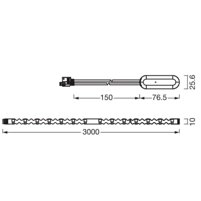 LED strip with remote 3m, 2.2W/m, RGB+WW, IP20