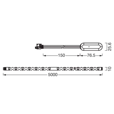 LED lente ar pulti 5m, 2W/m, RGB+WW, IP20