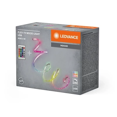 LED lente TV fona apgaismojumam, 1.5m, 4W, IP20, RGB, USB