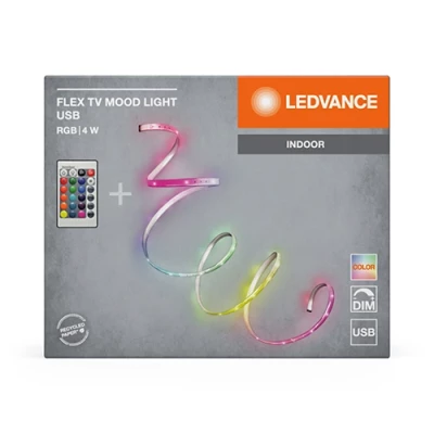 LED lente TV fona apgaismojumam, 1.5m, 4W, IP20, RGB, USB