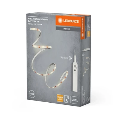 LED strip on batteries with motion sensor, 1m, 2W, 3000K, IP20