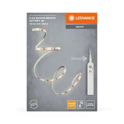 LED strip on batteries with motion sensor, 1m, 2W, 3000K, IP20