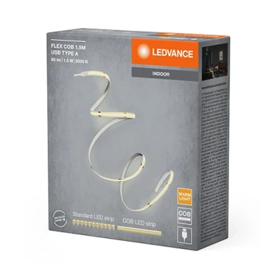 LED COB strip USB Type A, 1.5m, 1.5W, 3000K, IP20