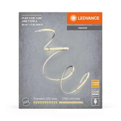 LED COB strip USB Type A, 1.5m, 1.5W, 3000K, IP20