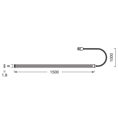 LED COB strip USB Type A, 1.5m, 1.5W, 3000K, IP20