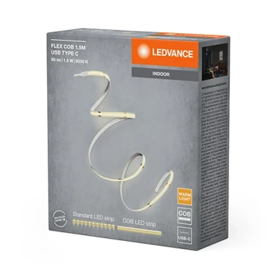 LED COB lente USB Type С, 1.5m, 1.5W, 3000K, IP20