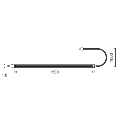 LED COB lente USB Type С, 1.5m, 1.5W, 3000K, IP20