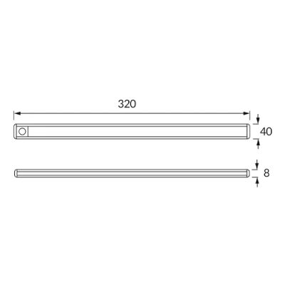 LED gaismeklis ar kustības sensoru SEWERYN, 32cm, 1.6W, 4300K, 205Lm, IP20