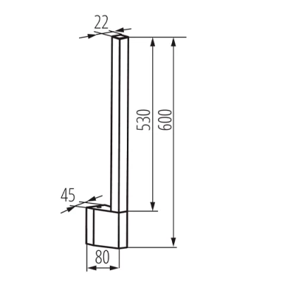 LED outdoor and indoor wall light YALTE S, 60 cm, 8W, 3000K, IP54, 350Lm
