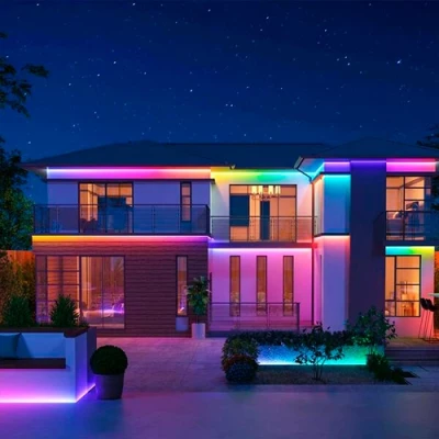 Augstsprieguma 220V LED lente IP67, daudzkrāsaina, 8W/m