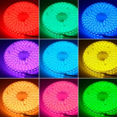 Augstsprieguma 220V LED lente IP67, daudzkrāsaina, 8W/m