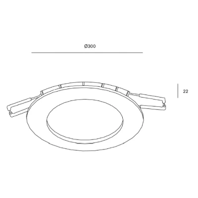 LED iebūvējamais panelis 28W, 3000K, IP54, 4145Lm, Ø300x22 mm