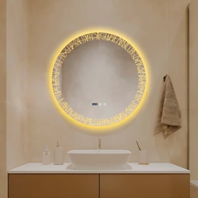 Spogulis ar LED apgaismojumu, 70x70 cm, 12.6W, Silti - neitrāli - auksti balts, IP44