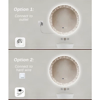 Spogulis ar LED apgaismojumu, 70x70 cm, 12.6W, Silti - neitrāli - auksti balts, IP44