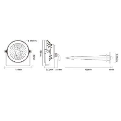 LED Smart garden light - floodlight, 9W, RGB+CCT, IP65, 700Lm